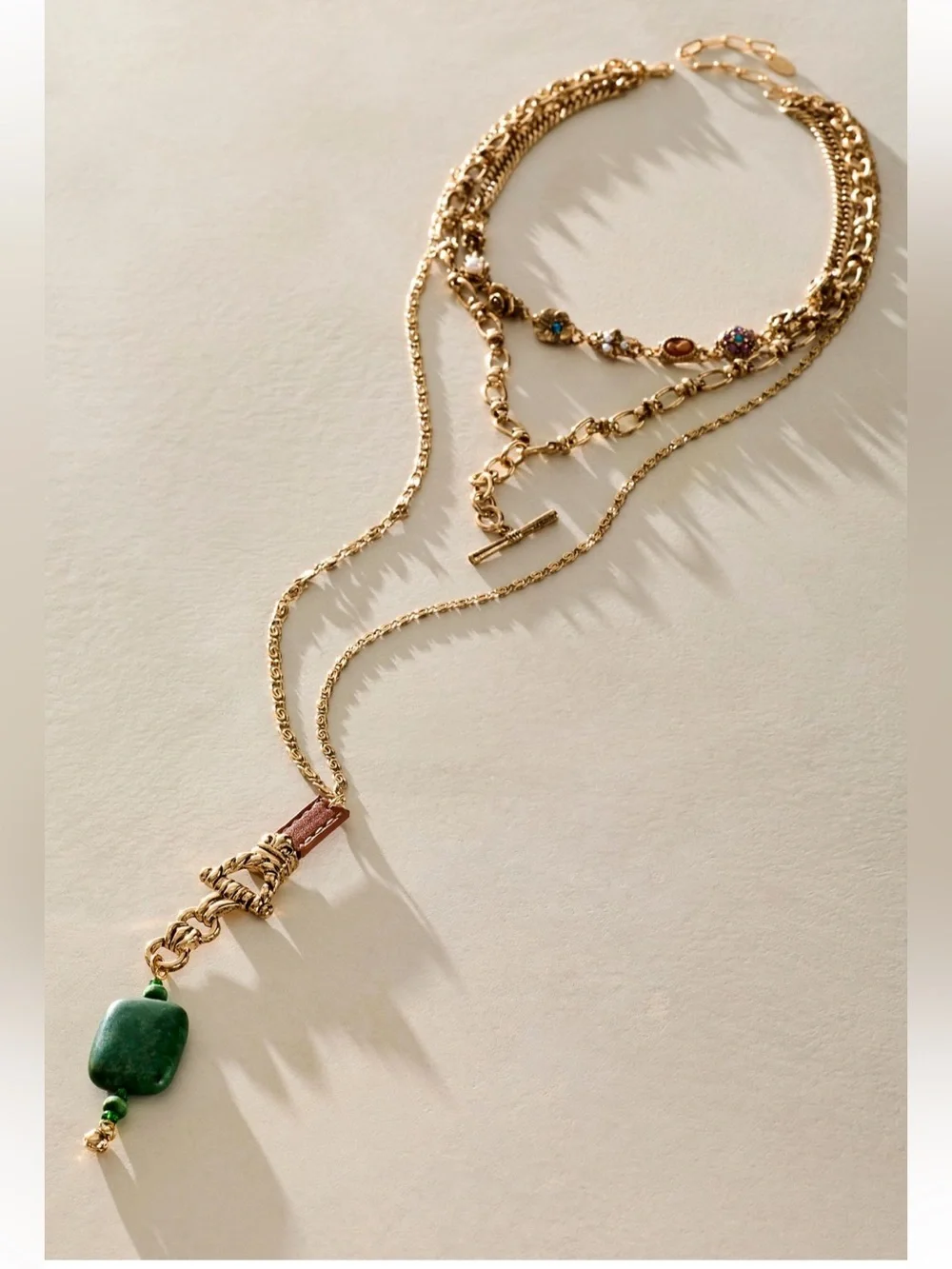 NWOT Free People Winslet Layer Necklace Gold Combo